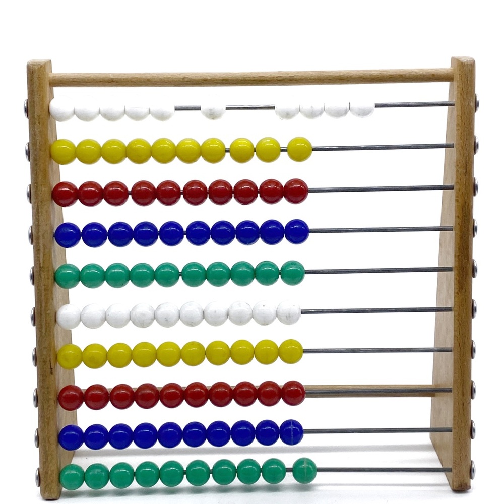 VINTAGE RETRO RARE 1970S Battat Czech WOODEN TOY ABACUS LEARNING DISPLAY